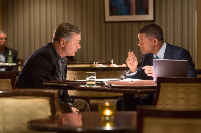 Alec Baldwin and Will Smith in 'Concussion' (photo - Sony Pictures)