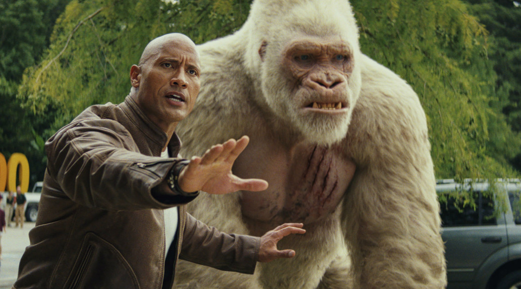 Dwayne 'The Rock' Johnson in 'Rampage' (photo Warner Bros)